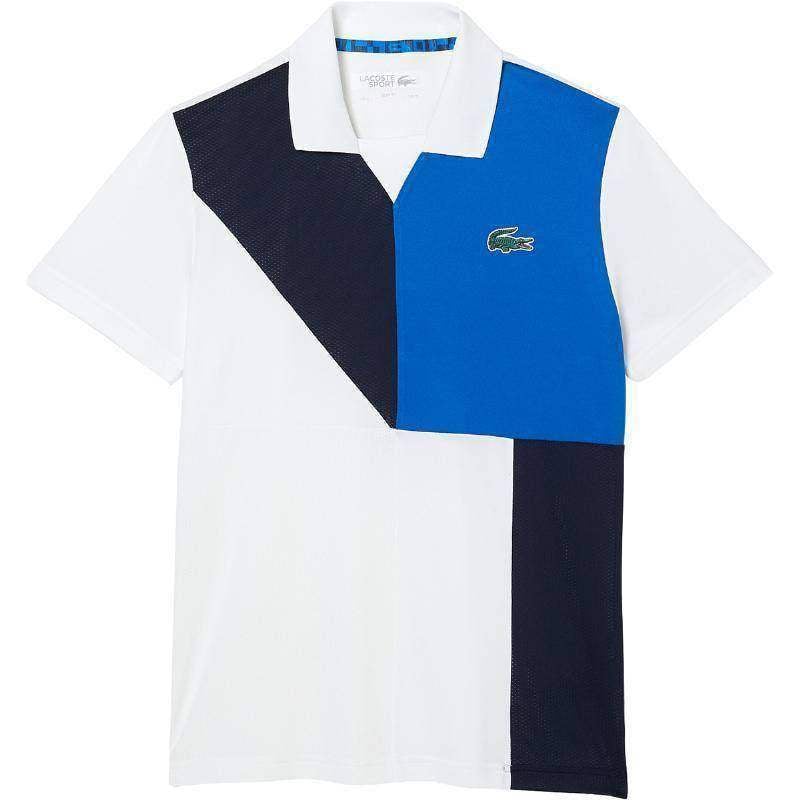 Polo Lacoste Sport Ultra Dry Weiß Marineblau