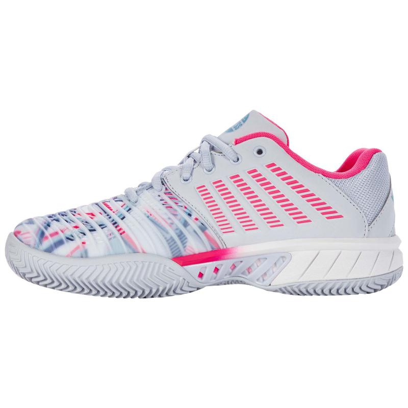 Kswiss Express Light 3 HB Padel Damenschuhe Grau Weiß Neonrosa