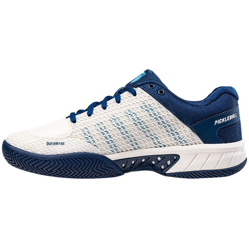 Kswiss Express Light Pickleball Schuhe Weiß Dunkelblau Cyan