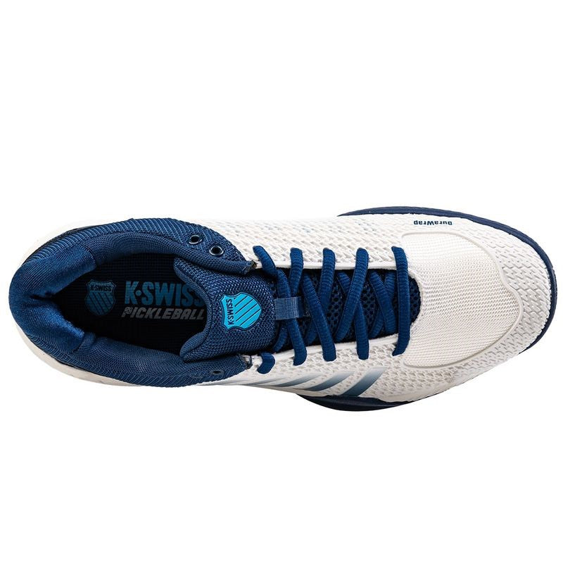 Kswiss Express Light Pickleball Schuhe Weiß Dunkelblau Cyan